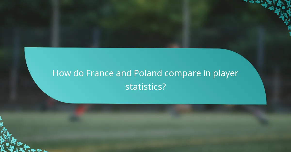 How do France and Poland compare in player statistics?