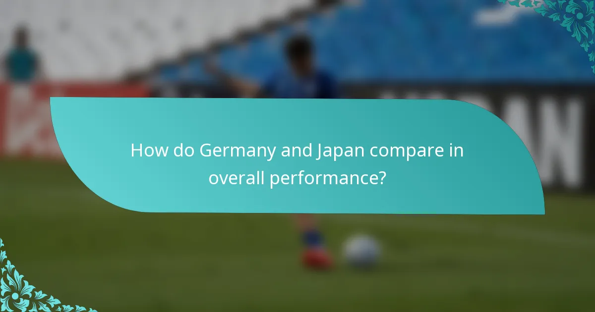 How do Germany and Japan compare in overall performance?