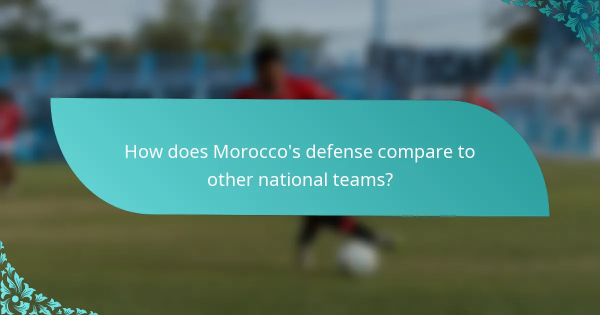 How does Morocco's defense compare to other national teams?