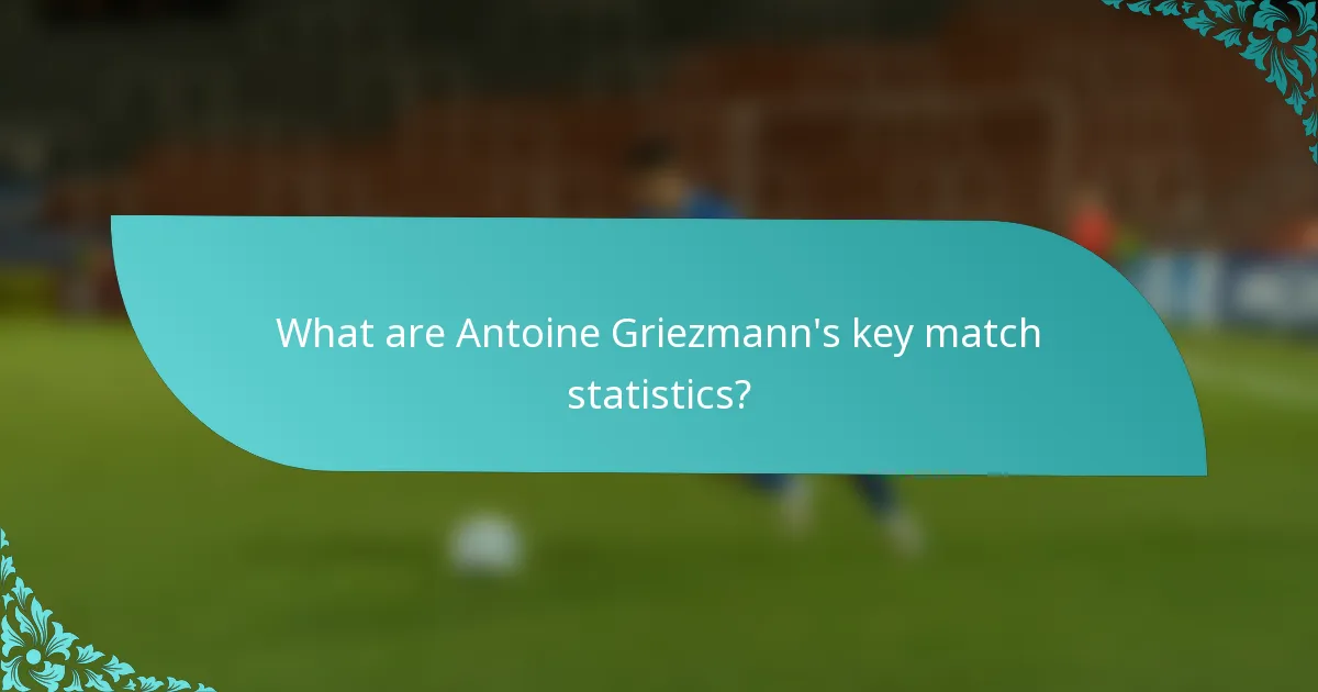 What are Antoine Griezmann's key match statistics?