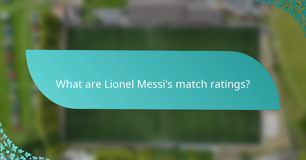 What are Lionel Messi's match ratings?