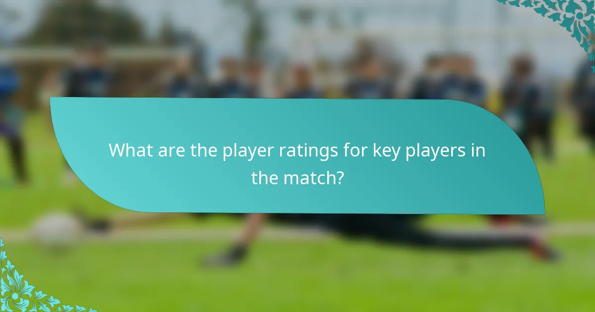 What are the player ratings for key players in the match?