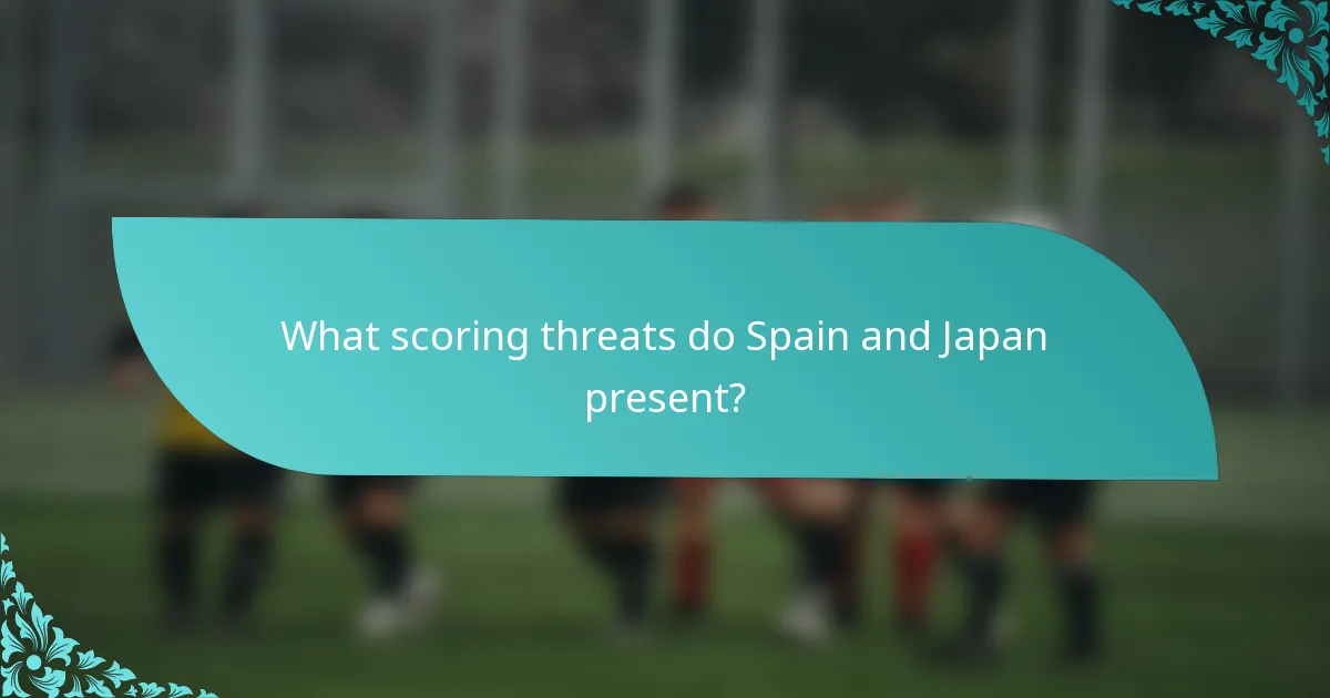What scoring threats do Spain and Japan present?