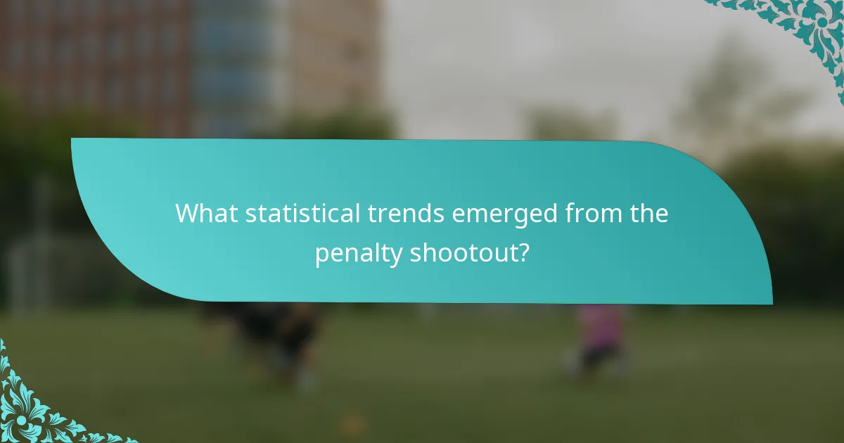 What statistical trends emerged from the penalty shootout?