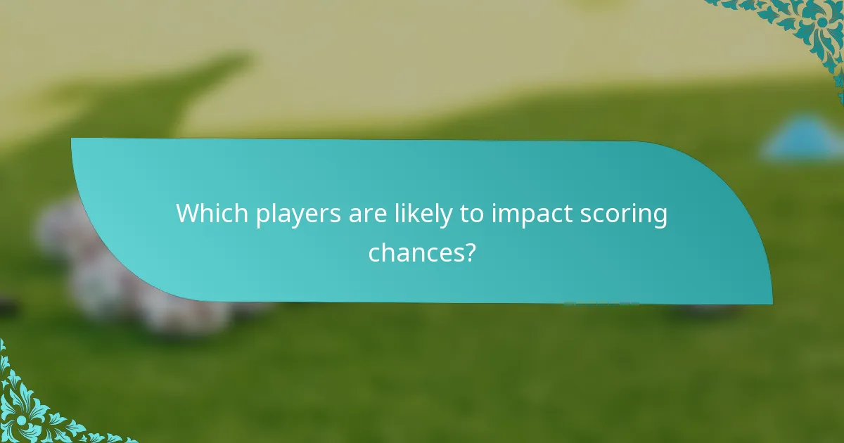 Which players are likely to impact scoring chances?